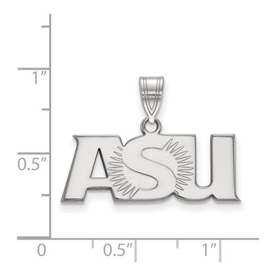 Arizona State University 10K White Gold A-S-U Large Pendant – view 2