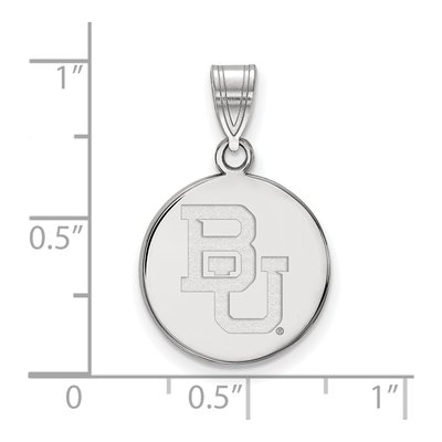 Baylor University 10K White Gold Bears Medium Disc Pendant – view 2