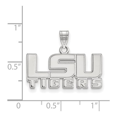 Louisiana State University 10K White Gold L-S-U Tigers Small Pendant – view 2