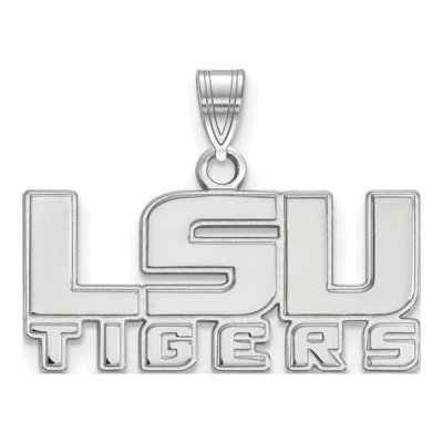 Louisiana State University 10K White Gold L-S-U Tigers Small Pendant