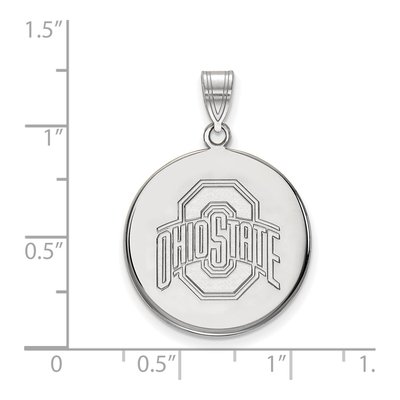 Ohio State University 10K White Gold Large Disc Pendant – view 2