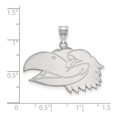 University of Kansas 10K White Gold Jayhawk Large Pendant – view 2