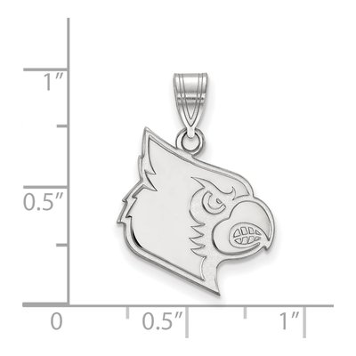 University of Louisville 10K White Gold Large Cardinal Pendant – view 2