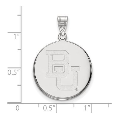 Baylor University 10K White Gold Bears Large Disc Pendant – view 2