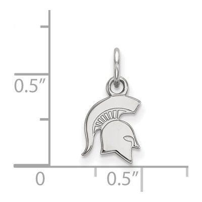 Michigan State University 10K White Gold Spartan Extra Small Pendant – view 2