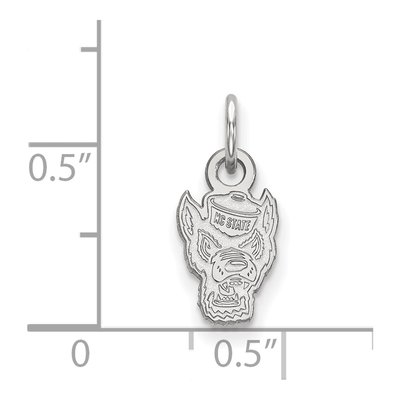 North Carolina State University 10K White Gold Wolf Extra Small Pendant – view 2