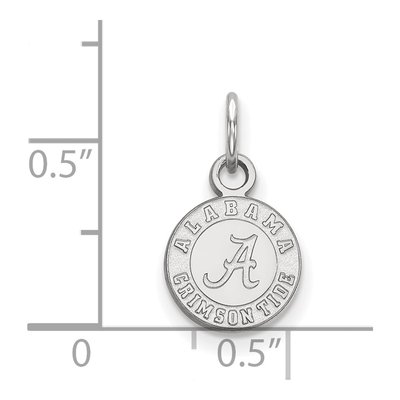 University of Alabama 10K White Gold Crimson Tide Extra Small Disc Pendant – view 2
