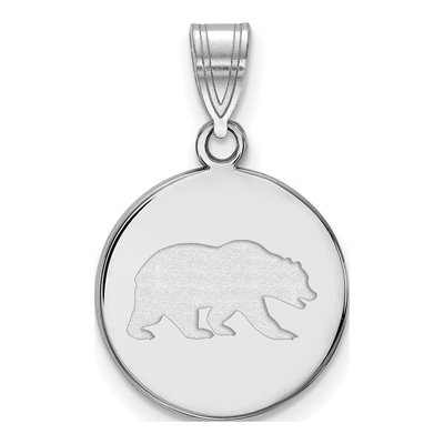 University of California Berkeley 10K White Gold Bear Medium Disc Pendant