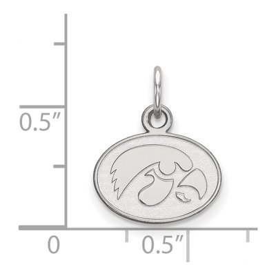 University of Iowa 10K White Gold Hawk Extra Small Oval Pendant – view 2