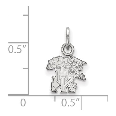 University of Kentucky 10K White Gold U-K Wildcat Extra Small Pendant – view 2