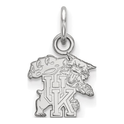 University of Kentucky 10K White Gold U-K Wildcat Extra Small Pendant