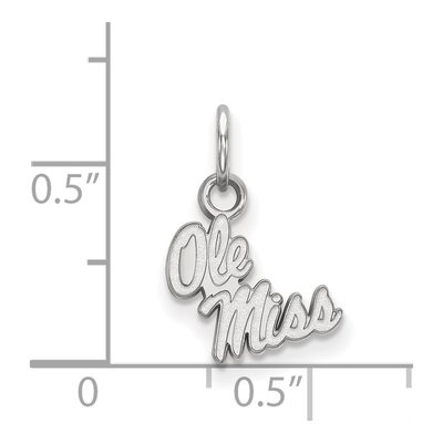 University of Mississippi 10K White Gold Ole Miss Extra Small Pendant – view 2