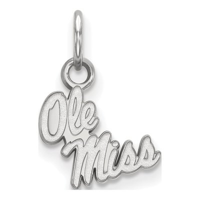 University of Mississippi 10K White Gold Ole Miss Extra Small Pendant