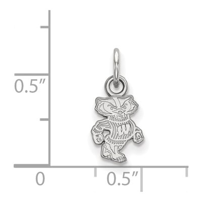 University of Wisconsin 10K White Gold Badger Extra Small Pendant – view 2
