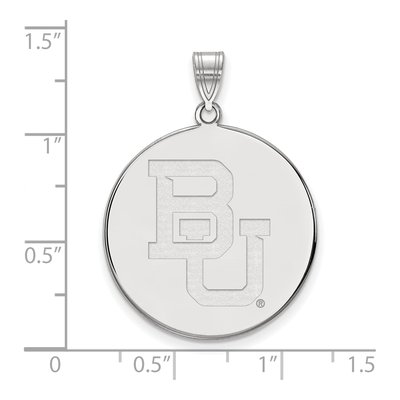 Baylor University 10K White Gold Bears Extra Large Disc Pendant – view 2