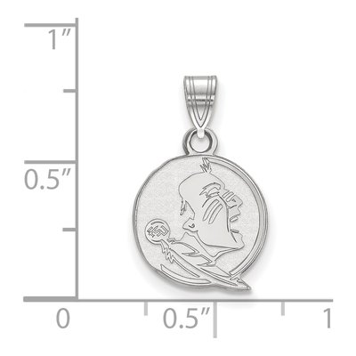 Florida State University 10K White Gold Seminole Small Pendant – view 2