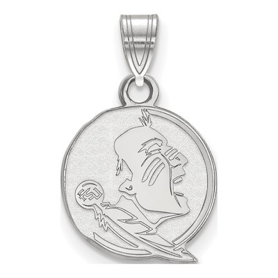 Florida State University 10K White Gold Seminole Small Pendant