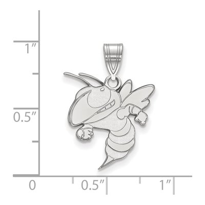 Georgia Institute of Technology 10K White Gold Jacket Large Pendant – view 2