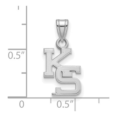 Kansas State University 10K White Gold K-S Small Pendant – view 2