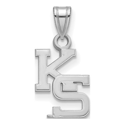 Kansas State University 10K White Gold K-S Small Pendant