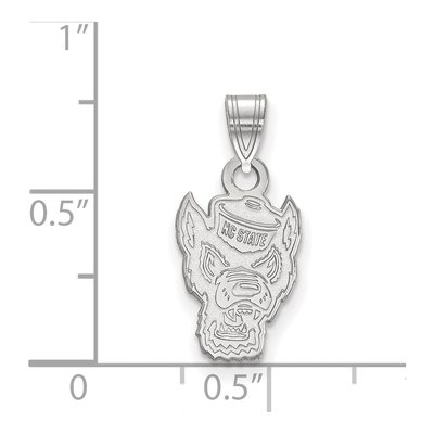 North Carolina State University 10K White Gold Wolf Small Pendant – view 2