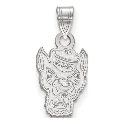 North Carolina State University 10K White Gold Wolf Small Pendant