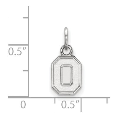 Ohio State University 10K White Gold Extra Small Letter O Pendant – view 2