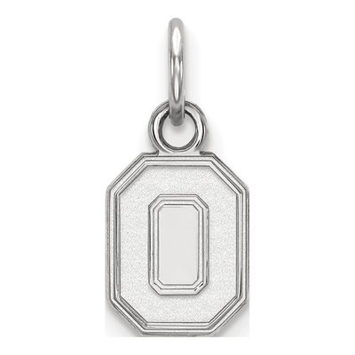 Ohio State University 10K White Gold Extra Small Letter O Pendant