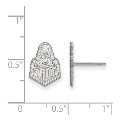 Purdue University 10K White Gold Boilermakers Train Small Stud Earrings – view 2
