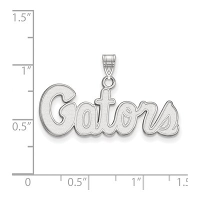 University of Florida 10K White Gold Gators Script Small Pendant – view 2