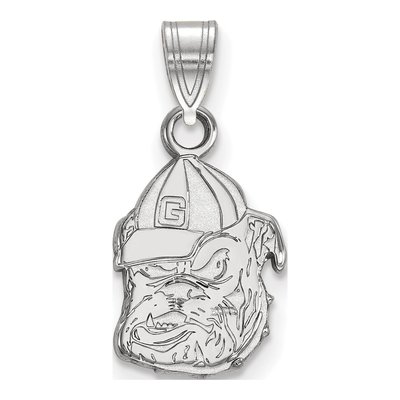 University of Georgia 10K White Gold Bulldog Small Pendant