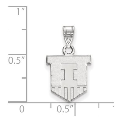 University of Illinois 10K White Gold Of Small Victory Badge Pendant – view 2
