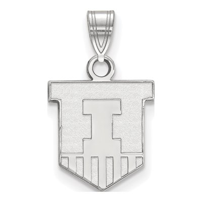 University of Illinois 10K White Gold Of Small Victory Badge Pendant