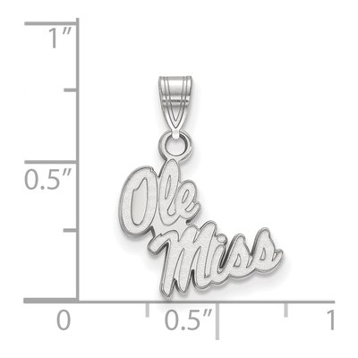 University of Mississippi 10K White Gold Ole Miss Small Pendant – view 2