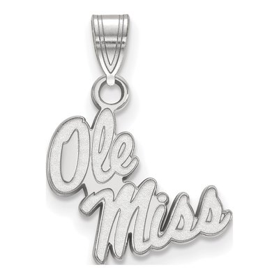 University of Mississippi 10K White Gold Ole Miss Small Pendant