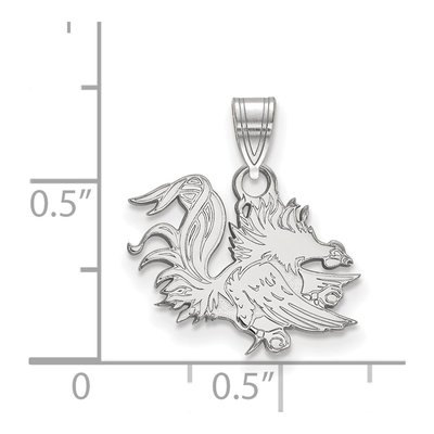 University of South Carolina 10K White Gold Gamecock Small Pendant – view 2