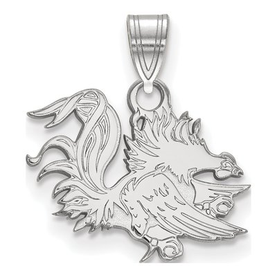 University of South Carolina 10K White Gold Gamecock Small Pendant
