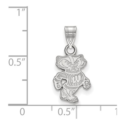 University of Wisconsin 10K White Gold Small Badger Pendant – view 2