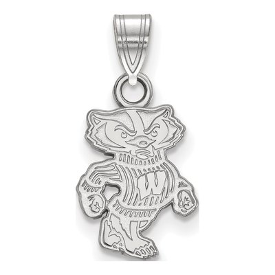 University of Wisconsin 10K White Gold Small Badger Pendant