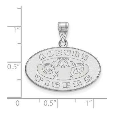 Auburn University 10K White Gold Tigers Medium Pendant – view 2