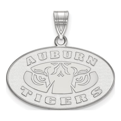 Auburn University 10K White Gold Tigers Medium Pendant