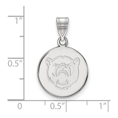 Baylor University 10K White Gold Medium Disc Pendant – view 2