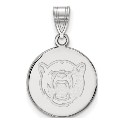 Baylor University 10K White Gold Medium Disc Pendant