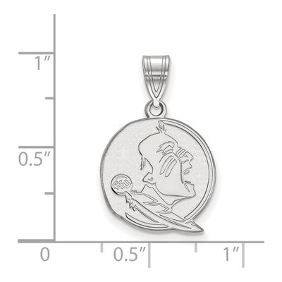 10K White Gold Logoart Florida State University Seminole Medium Pendant – view 2