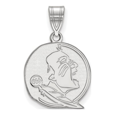 Florida State University 10K White Gold Seminole Medium Pendant