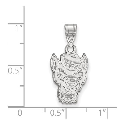 North Carolina State University 10K White Gold Wolf Medium Pendant – view 2