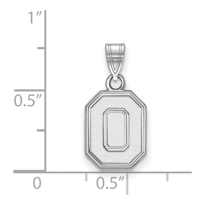 Ohio State University 10K White Gold Small Letter O Pendant – view 2