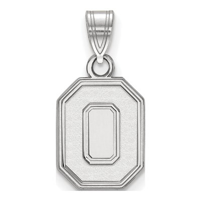 Ohio State University 10K White Gold Small Letter O Pendant