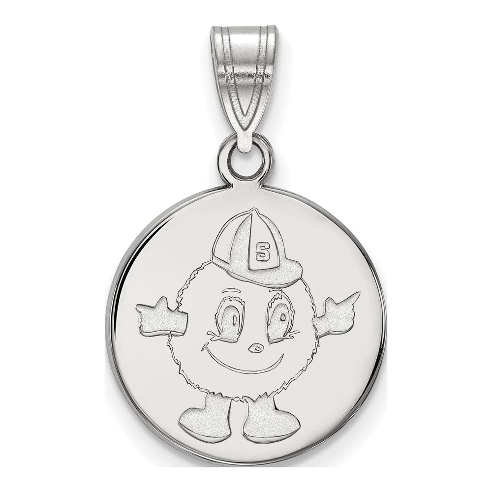 Syracuse University 10K White Gold Mascot Medium Disc Pendant
