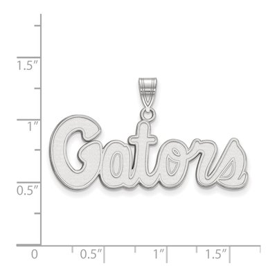 University of Florida 10K White Gold Gators Script Medium Pendant – view 2